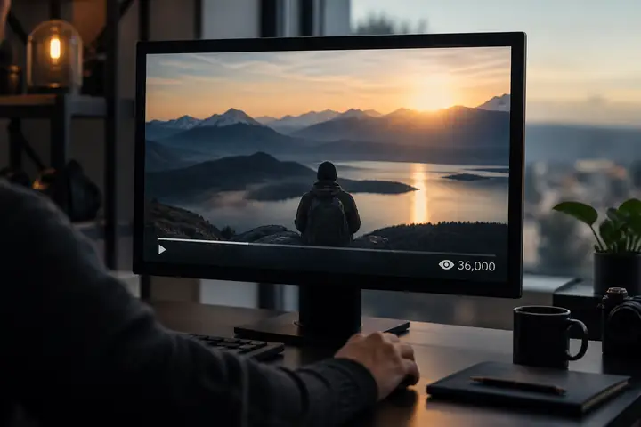 Ein Bild, das ein von Faceless.video erstelltes Video mit 36,000 Aufrufen zeigt