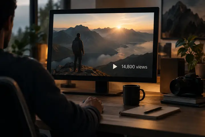Ein Bild, das ein von Faceless.video erstelltes Video mit 14,800 Aufrufen zeigt